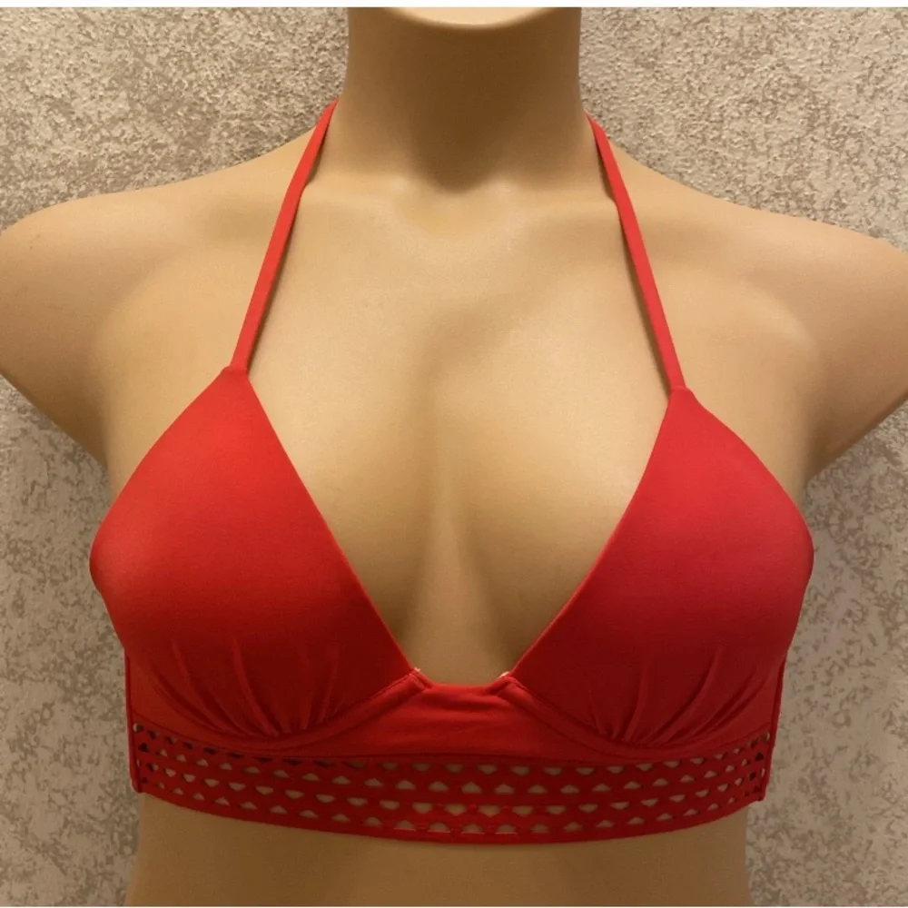 Shade & Shore Red Halter Bikini Top